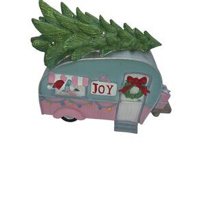 Christmas Camper Figurine With Tree & LED Lights